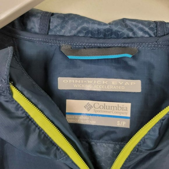Columbia Mens Blue Omni Wick Evap Windbreaker Coat - Picture 4 of 6